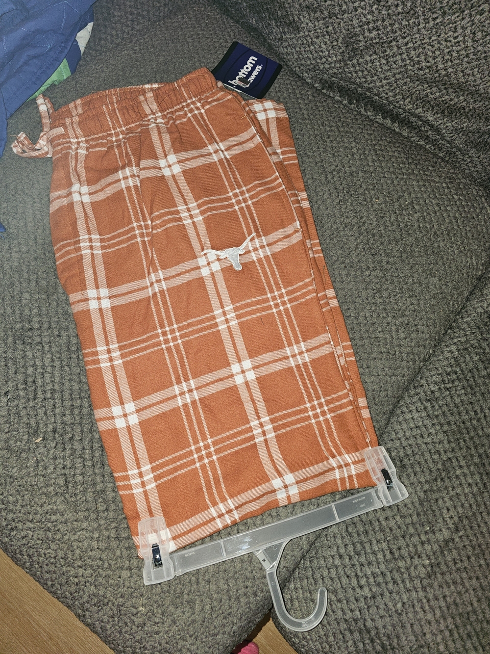 Texas Longhorn Plaid Lounge Pants- Rust & White